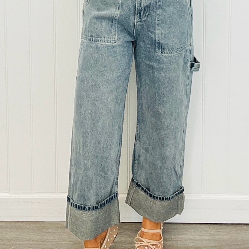 Oli & Hali Women's Washed Carpenter Style Boyfriend Jeans